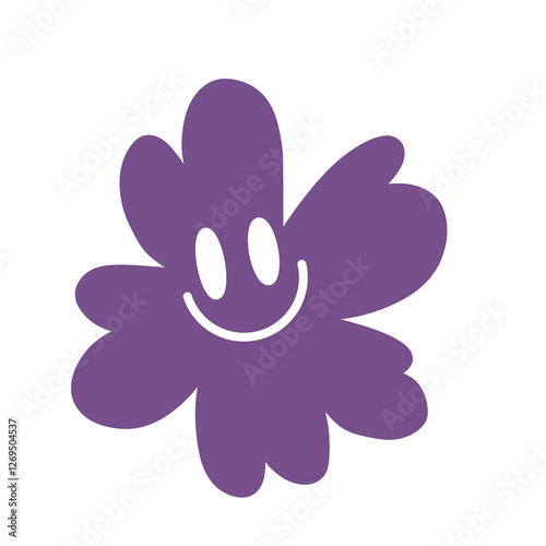 LILAC SMILE FLOWER ICON ELEMENT