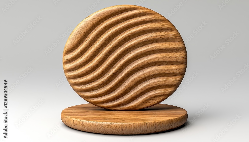 A stylish wooden coaster with wavy patterns, perfect for modern decor and design. A stylish wooden coaster with wavy patterns, perfect for modern decor and design.