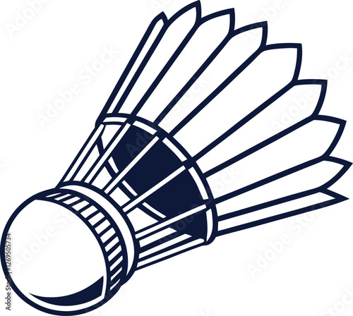 Dynamic badminton shuttlecock logo design.
