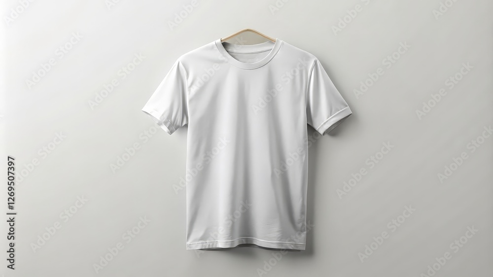 White T-Shirt Mockup on White Background White T-Shirt Mockup on White Background