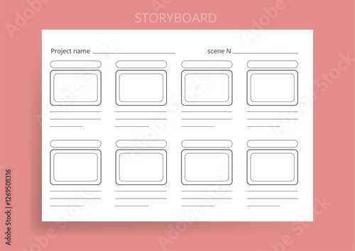 Storyboard Sheet Storytelling Isolated Vector Background