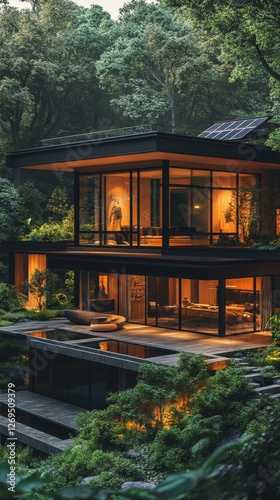 Contemporary Architecture Green Oasis Building Seamless Harmony with Nature Forest Environment