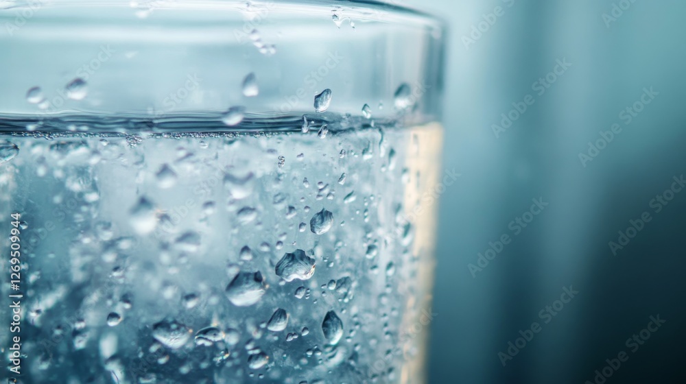 Glass of water with droplets, simplicity in everyday moments. Glass of water with droplets, simplicity in everyday moments.