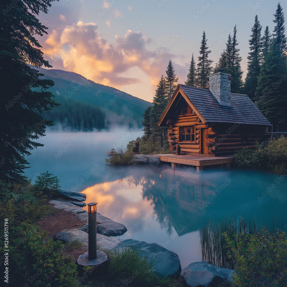 Fototapeta premium house on lake