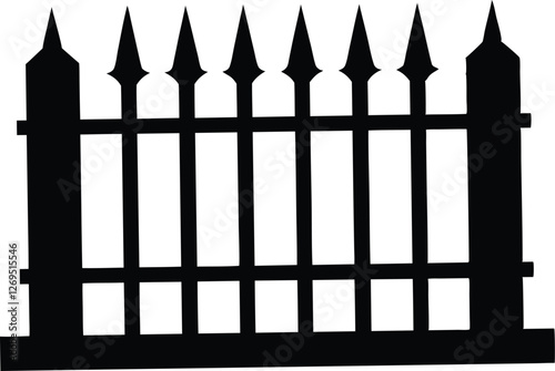 Fence silhouette  simple flat vector