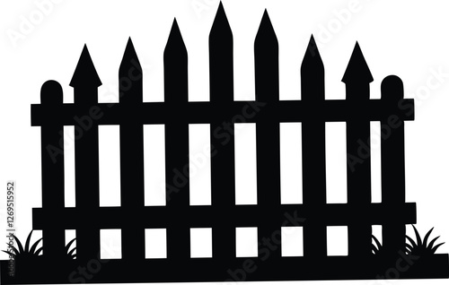 Fence silhouette  simple flat vector