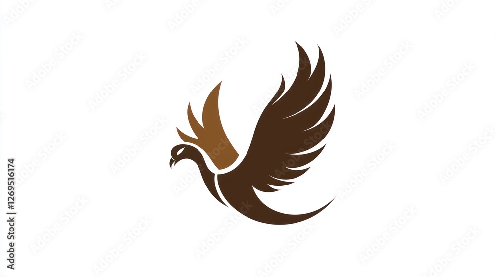 Fototapeta premium Flying pigeon logo design, abstract art