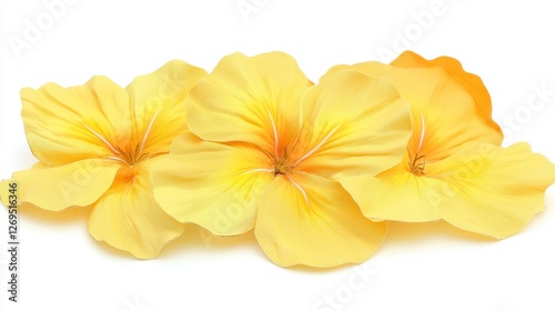 Yellow flowers arrangement, isolated on white background, for design