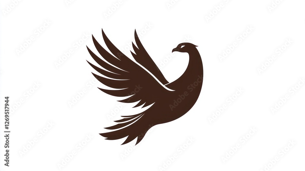 Fototapeta premium Flying Peacock Silhouette