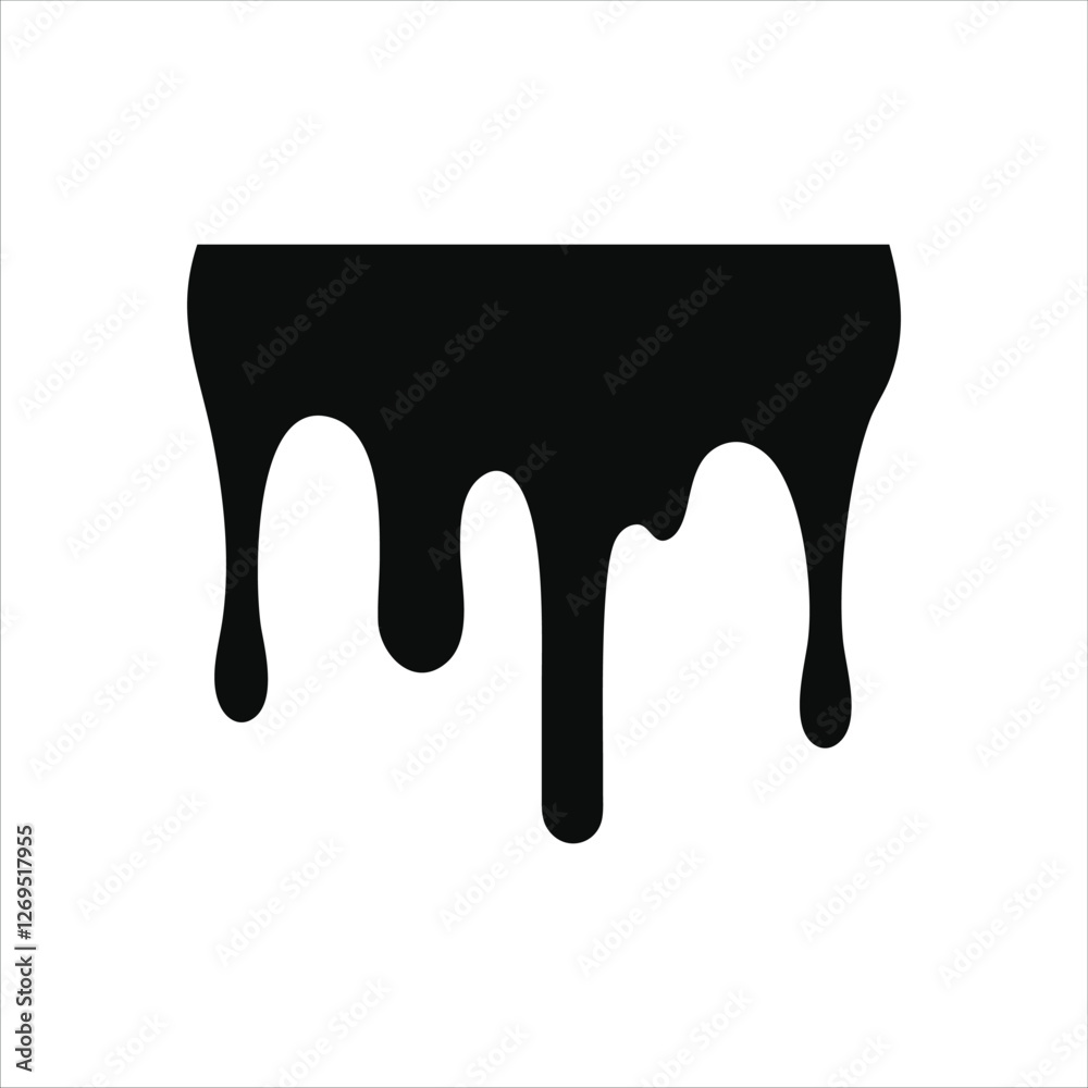 Black paint splashes set isolated on white background with fluid dripping effect Black paint splashes set isolated on white background with fluid dripping effect