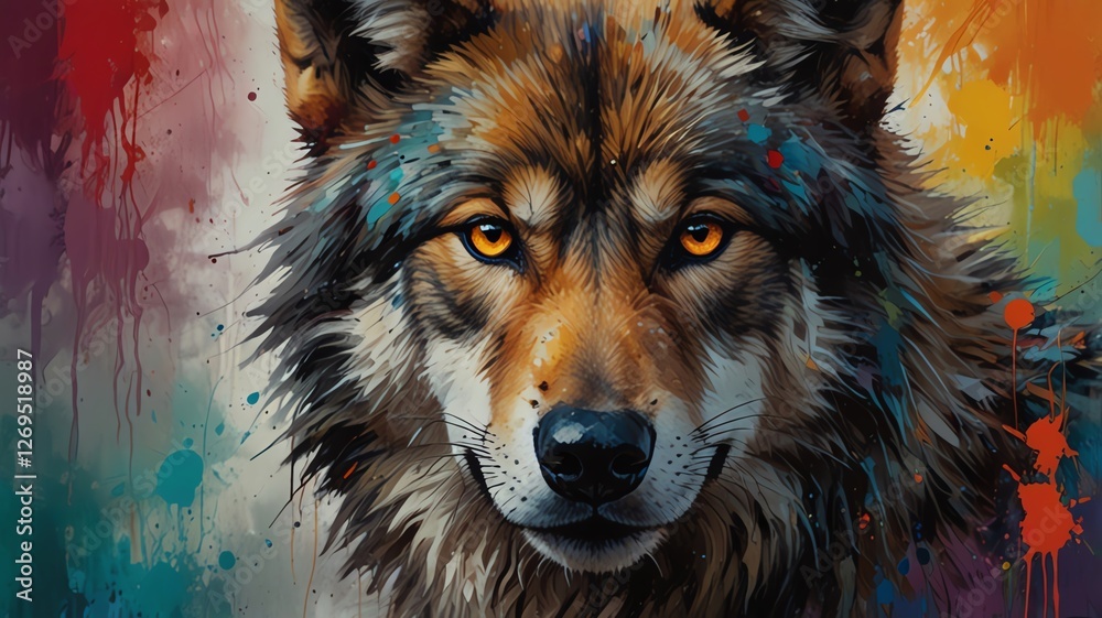 portrait of a wolf in the city portrait of a wolf in the city