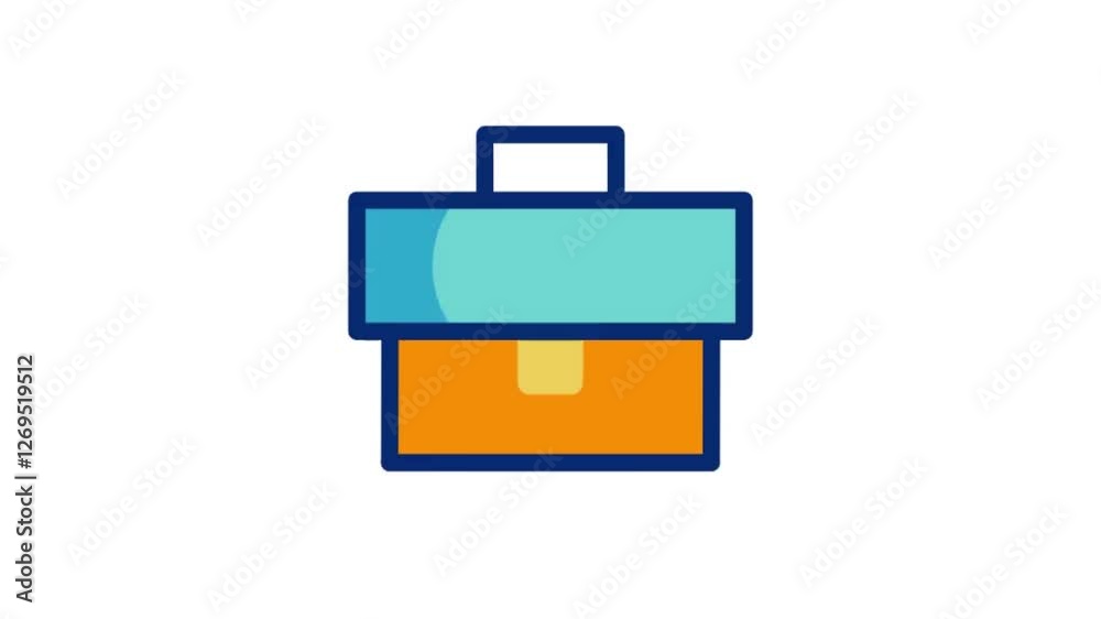 button, folder, illustration, case, design, sign, web, flat, document, luggage, handle, file, lock, travel, set, object