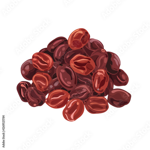 2D flat vector illustration raisins icon isolated on a white background.

