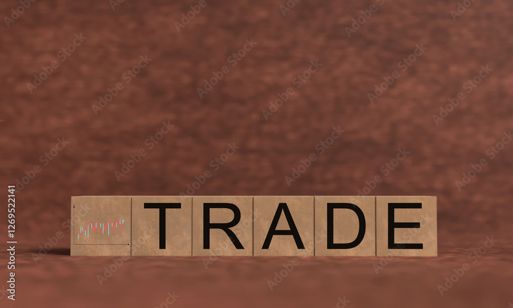 Obraz premium Trade chart strategy cube block block wooden import export business financial investment success trade growth money profit global technology trade stock logistic chart exchange strategy import export 