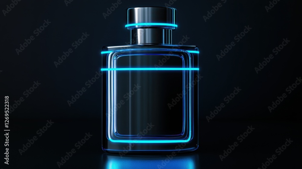 High Energy Sports Themed Perfume Bottle with Neon Glow Design High Energy Sports Themed Perfume Bottle with Neon Glow Design