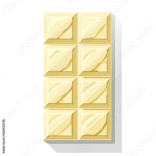 2D flat vector illustration white chocolate bar icon isolated on a white background.

