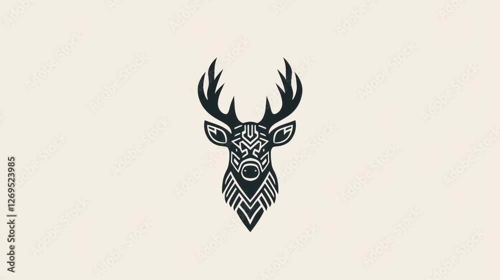 Fototapeta premium Abstract deer head graphic design, artistic, minimalist