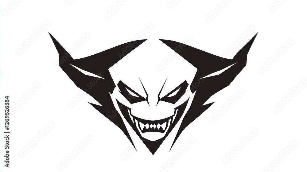 custom made wallpaper toronto digitalAbstract demon face graphic design, suitable for logo or merchandise