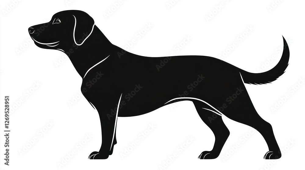 Naklejka premium Black Labrador Silhouette Profile