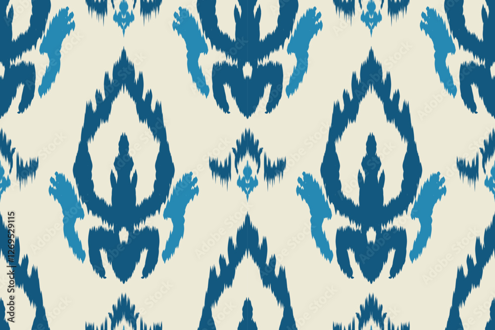 Seamless ikat patterns that combine tribal, indigenous and Aztec geometric embroidery. Perfect for graphic art, rug design, wallpaper, gift wrapping and clothing. Seamless ikat patterns that combine tribal, indigenous and Aztec geometric embroidery. Perfect for graphic art, rug design, wallpaper, gift wrapping and clothing.