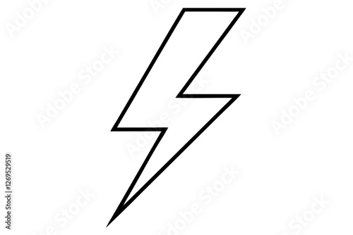 "Minimalist Lightning Bolt Outline Icon SVG for Web Design"