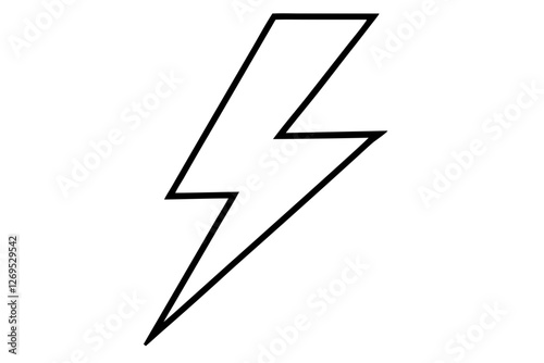 "Minimalist Lightning Bolt Outline Icon SVG for Web Design"