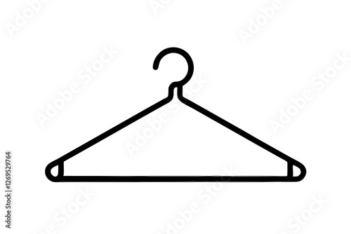 Minimalist Wooden Hanger Icon - Thin Line Style Vector Design