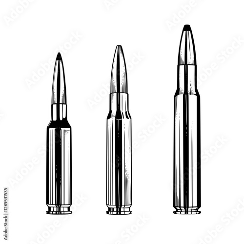 bullets on white background