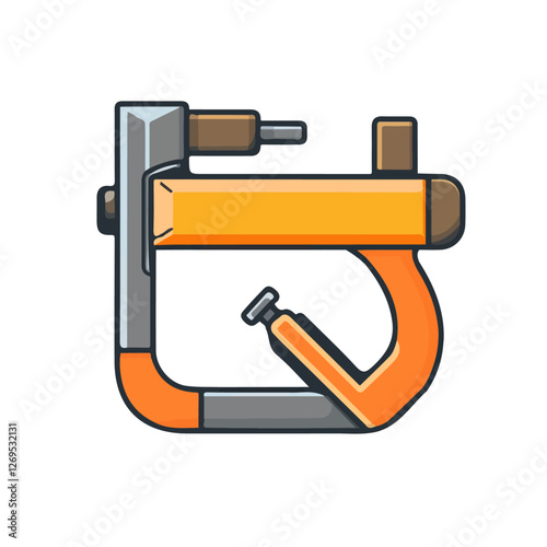 2D flat vector illustration clamp icon isolated on a white background.

