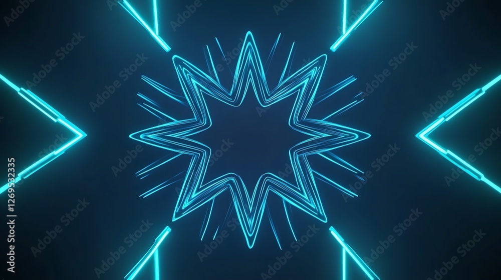 Abstract neon light starburst pattern Abstract neon light starburst pattern