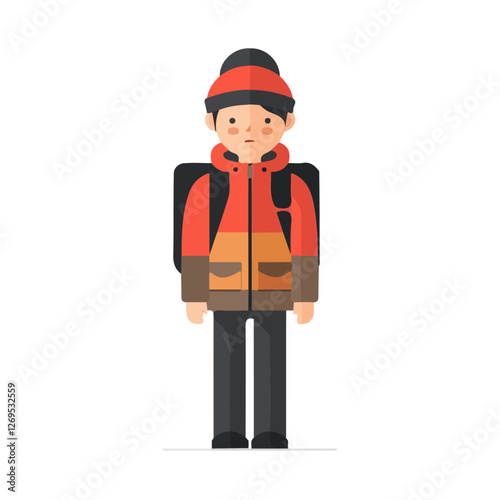 2D flat vector illustration mail carrier icon isolated on a white background.

