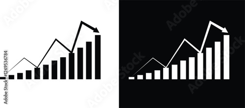 Growths chart business with arrow. Black arrows of business sale growth, upward graph, timeline graph, business growth, graph, growth charts.