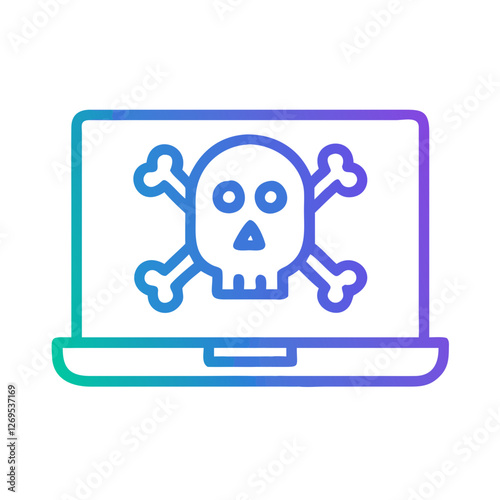 Ransomware Data Hostage Icon Vector - Cybersecurity Symbol for Encrypted Files, Hacker Extortion.