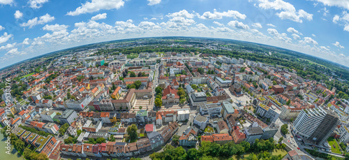 Neu-Ulm, Kreisstadt in Bayerisch-Schwaben an der Donau von oben photo