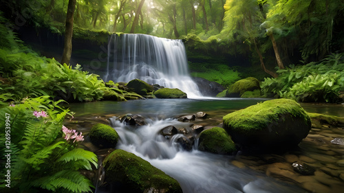 small waterfall in the forest