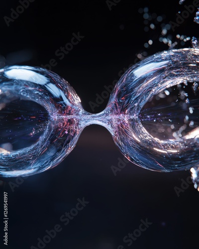 Quantum Entanglement Visualized as Glowing Particles Connected Across Time and Space

