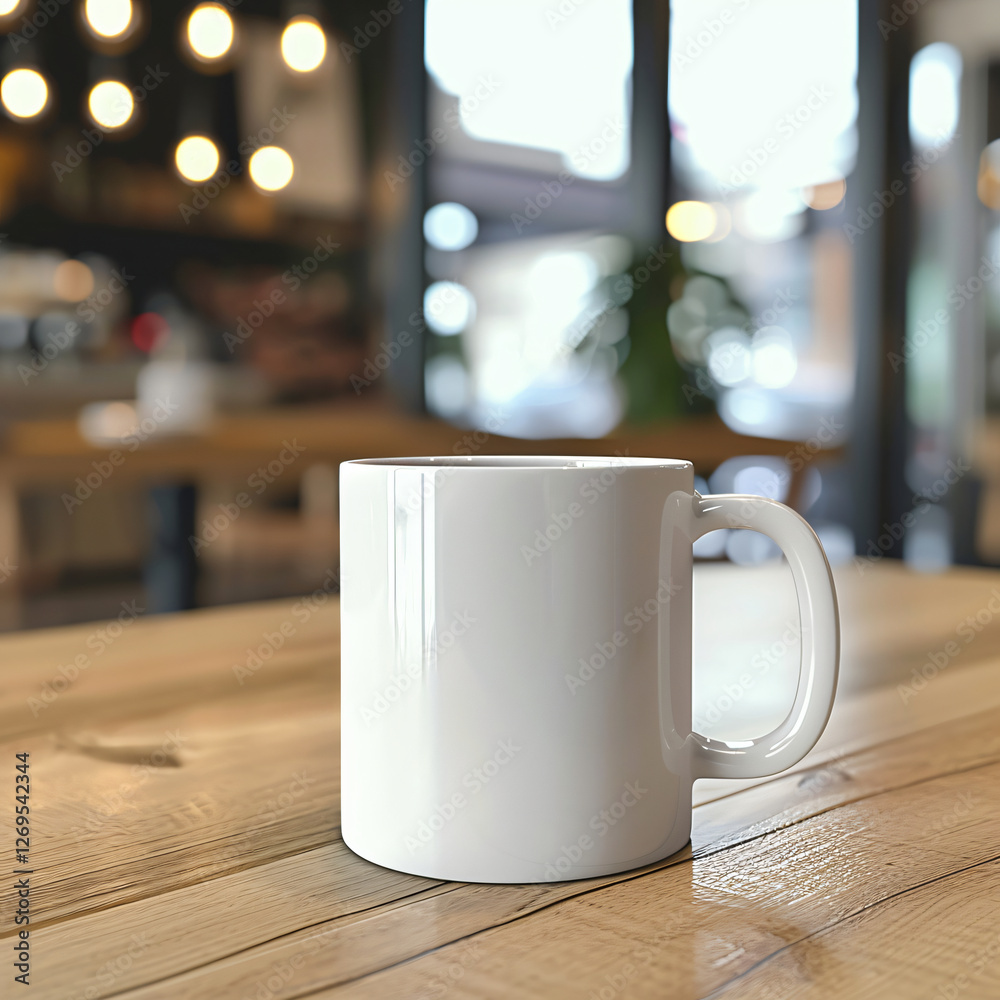 A plain white ceramic mug mock up A plain white ceramic mug mock up