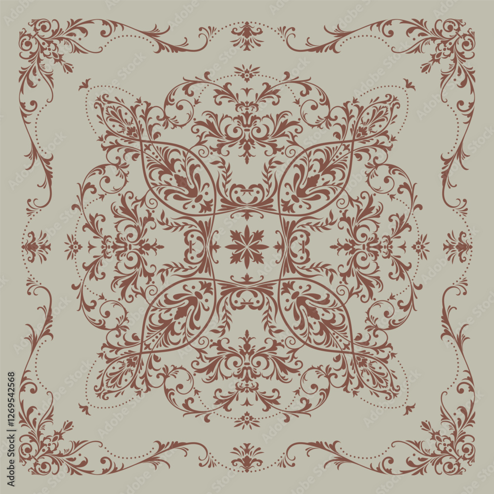 Naklejka premium Square composition with vintage pastel elements