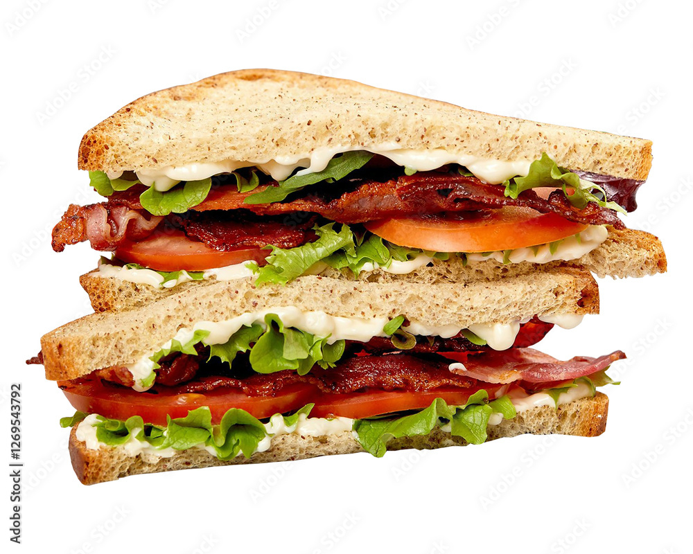 burger with tomato and lettuce on white background burger with tomato and lettuce on white background
