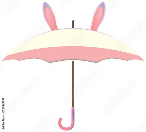 Cute umbrella with bunny ears sticker

