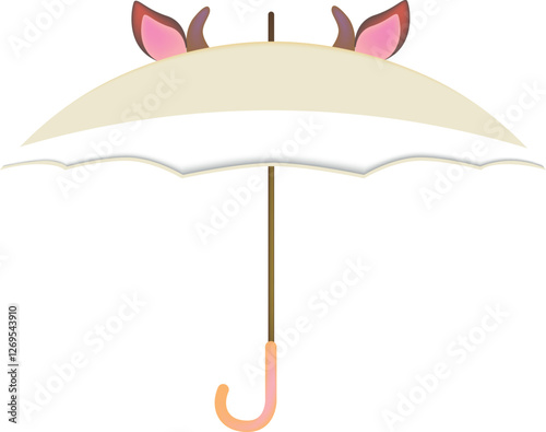 Cute umbrella with cow ears