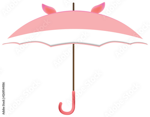 Cute umbrella with pig ears sticker

