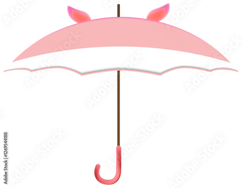 Cute umbrella with pig ears sticker

