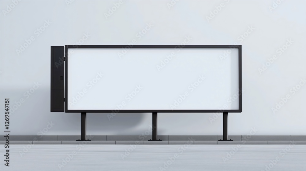 Fototapeta premium modern blank billboard on white wall for advertising mockup display