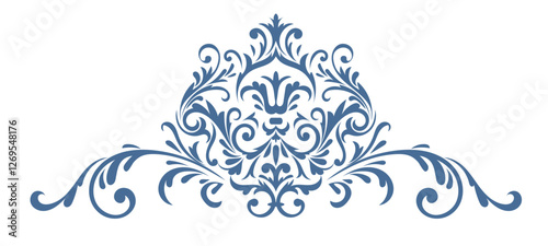 Vintage rococo decor with leaves and swirls. Victorian  arabesque 