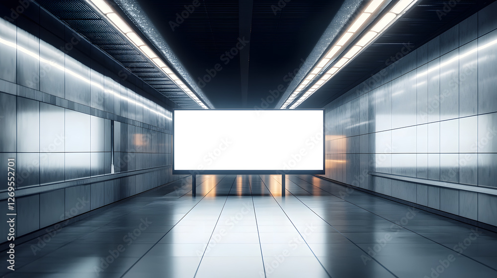 Modern Subway Tunnel Advertisement Space Modern Subway Tunnel Advertisement Space