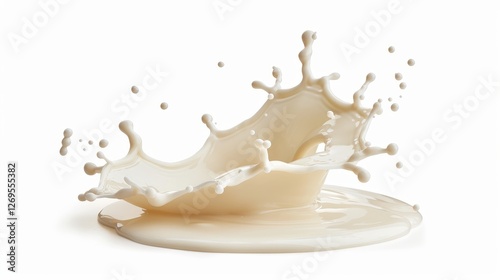 White cream or milk drop splash levitating on white background. Hygiene, skin care concept