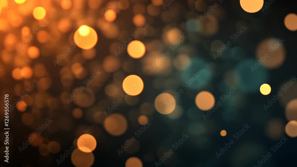 Sparkling golden bokeh lights create a festive atmosphere for celebrations in a dark backdrop Sparkling golden bokeh lights create a festive atmosphere for celebrations in a dark backdrop