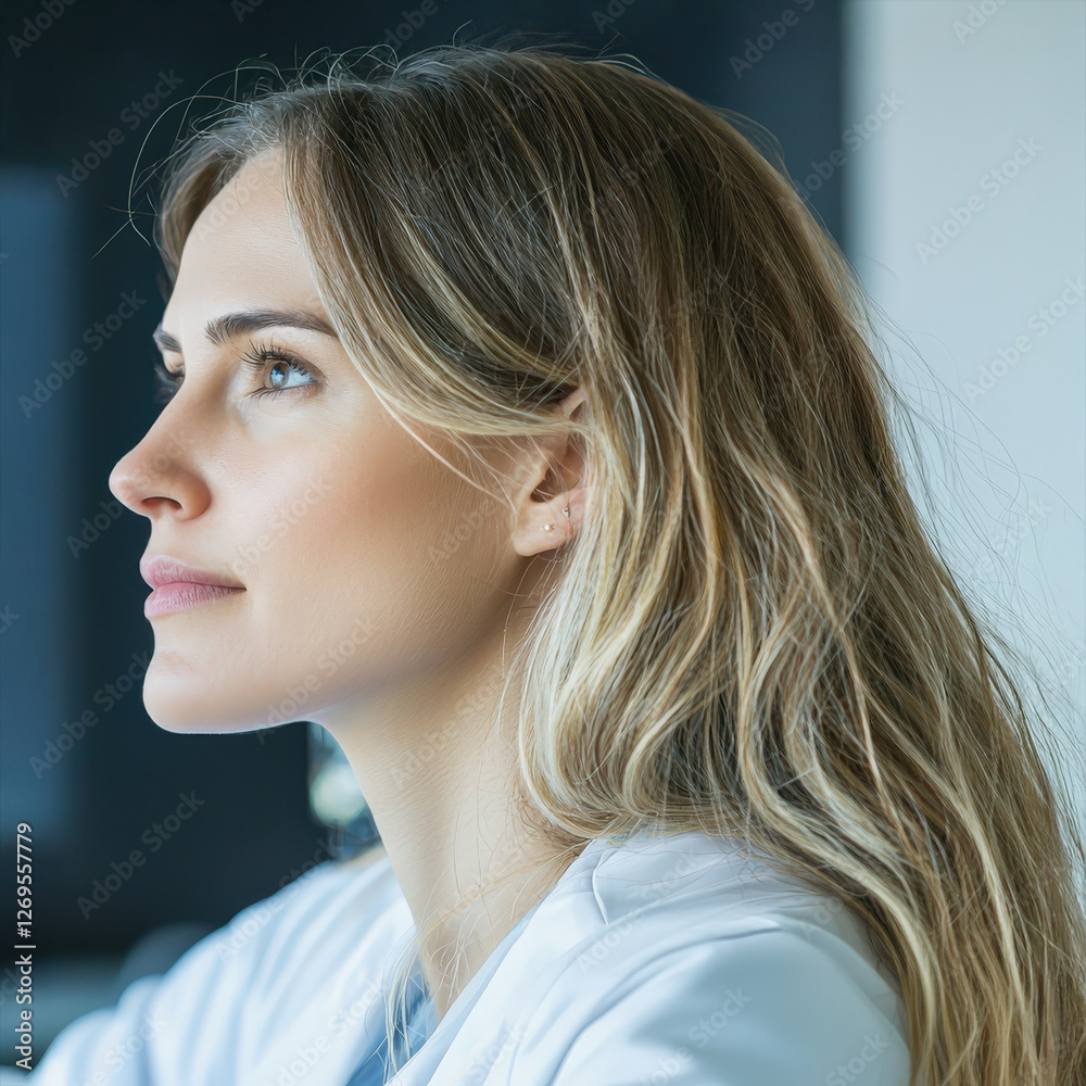 medical researcher in lab, focused on her work with samples, showcasing determination and professionalism medical researcher in lab, focused on her work with samples, showcasing determination and professionalism