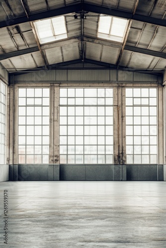 Empty Warehouse with Windows